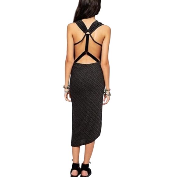 Free People Women's Temptress Cutout Bodycon Dress Charcoal Size M - Picture 2 of 12